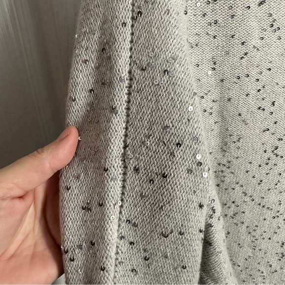 Fabiana Filippi cashmere sweater, gray with sequins, dolman slv., XXS - Picture 11 of 11